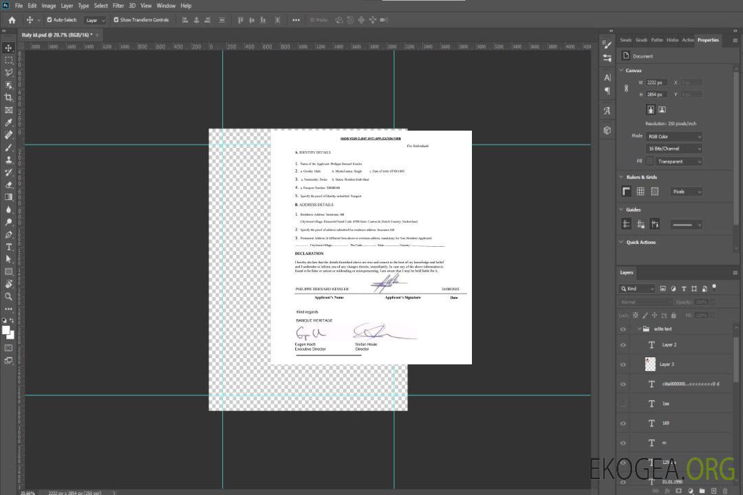 Suisse Banque Heritage Formulaire de demande Know Your Client (KYC) template